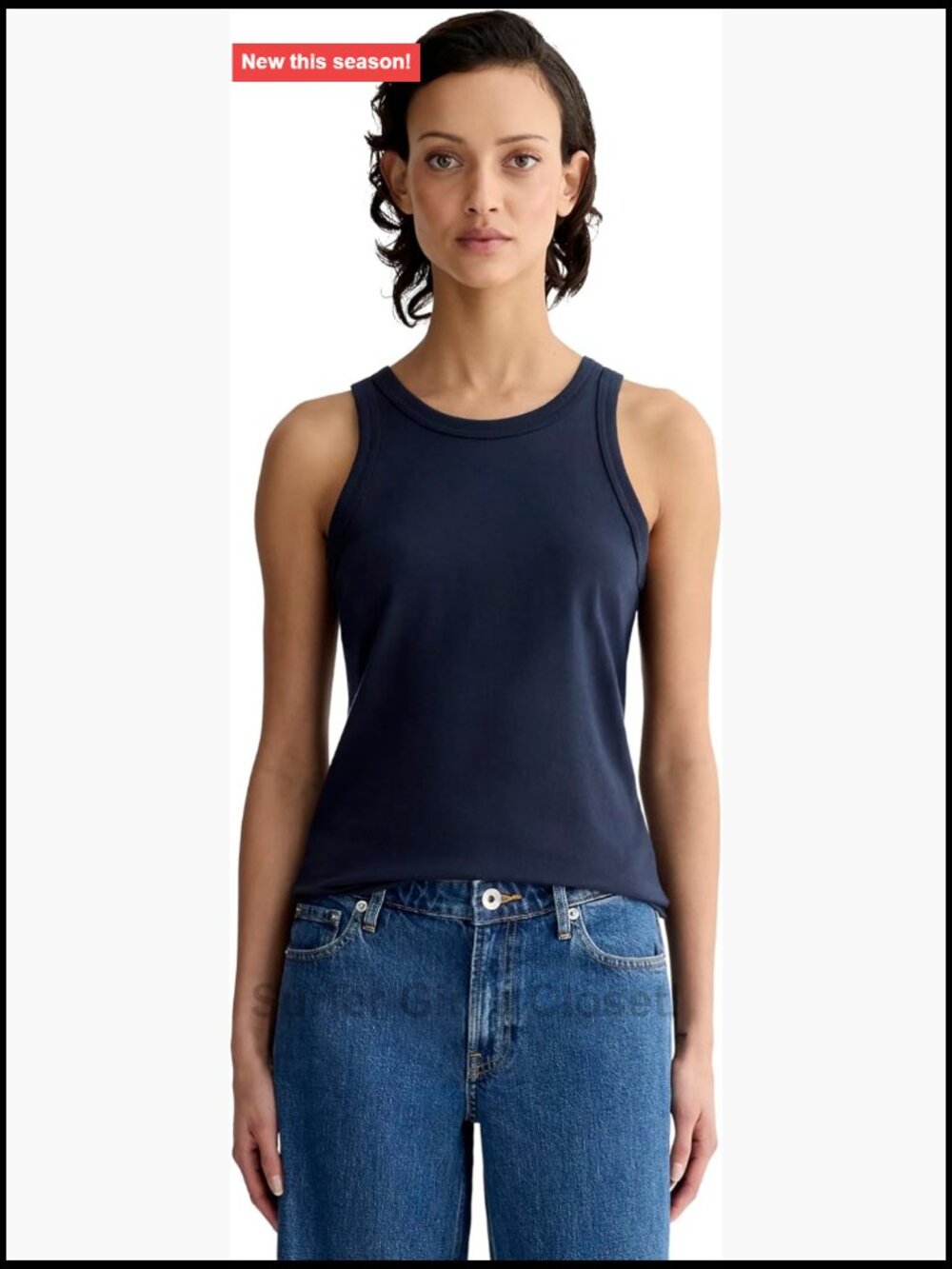 Women's Tank Top 100% Organic Cotton High Neck Sleeveless Slim Fit Lightweight